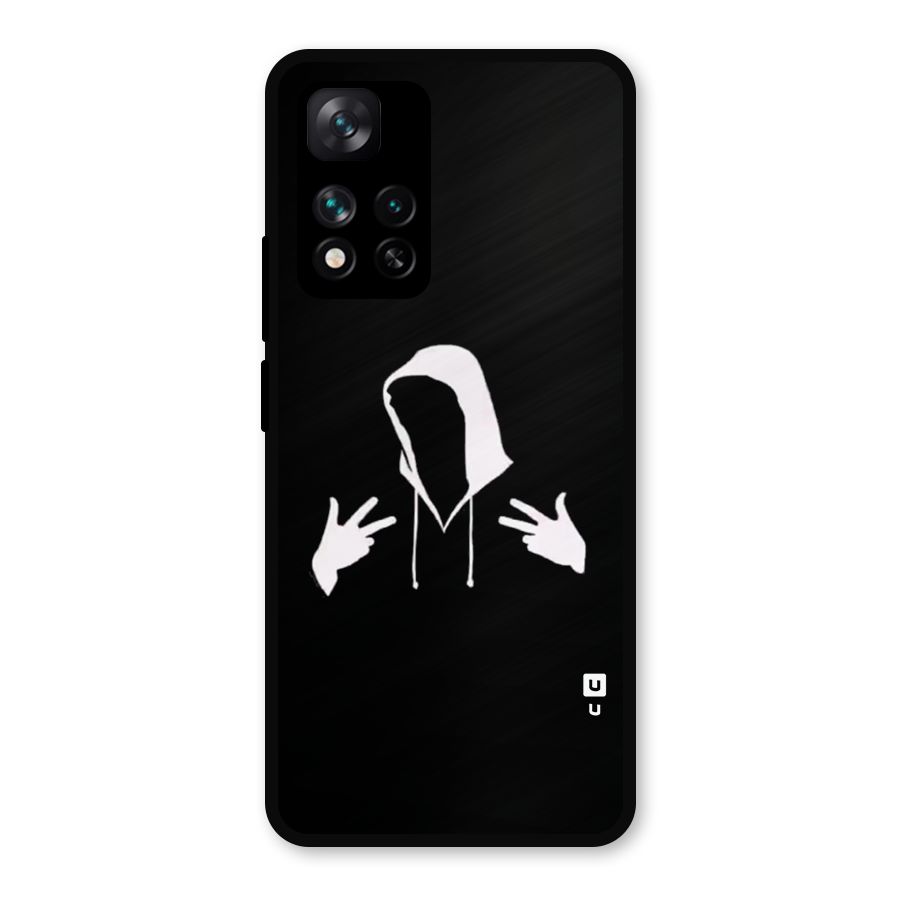 Cool Hoodie Silhouette Metal Back Case for Xiaomi 11i 5G