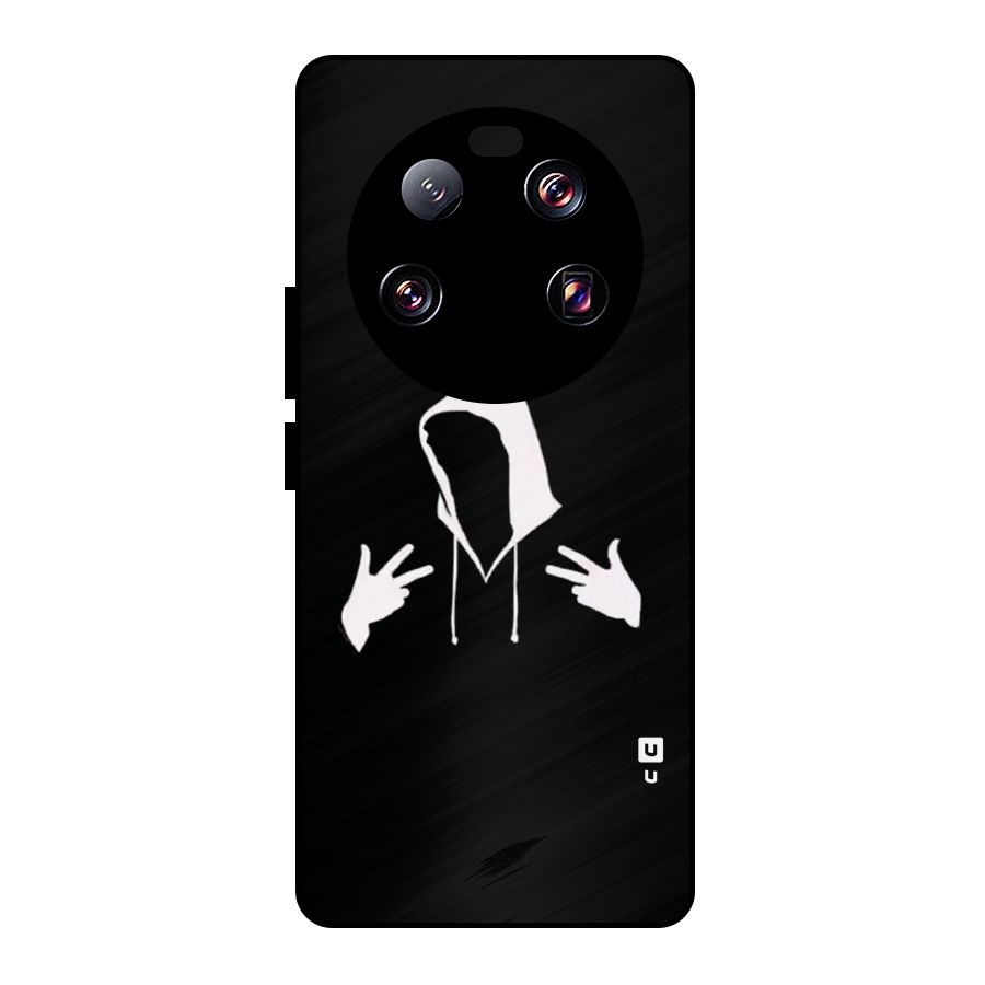 Cool Hoodie Silhouette Metal Back Case for Xiaomi 13 Ultra
