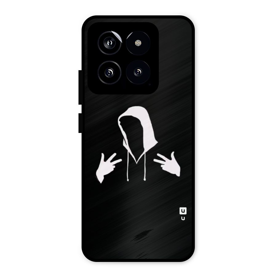 Cool Hoodie Silhouette Metal Back Case for Xiaomi 14