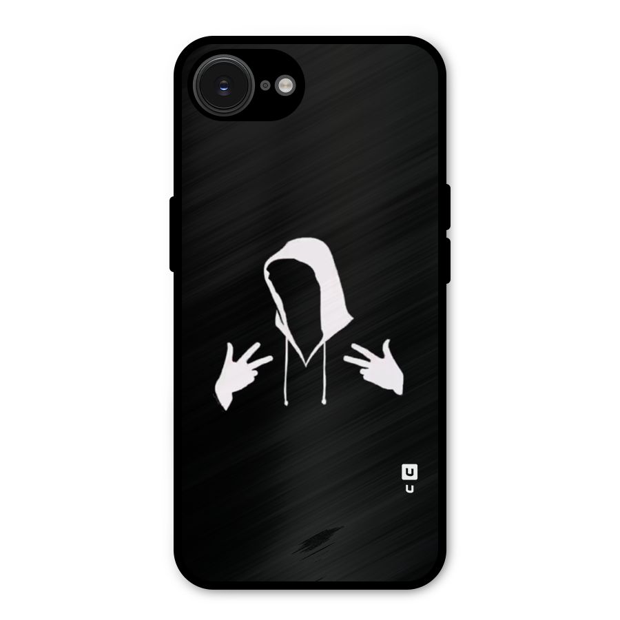Cool Hoodie Silhouette Metal Back Case for iPhone 16e