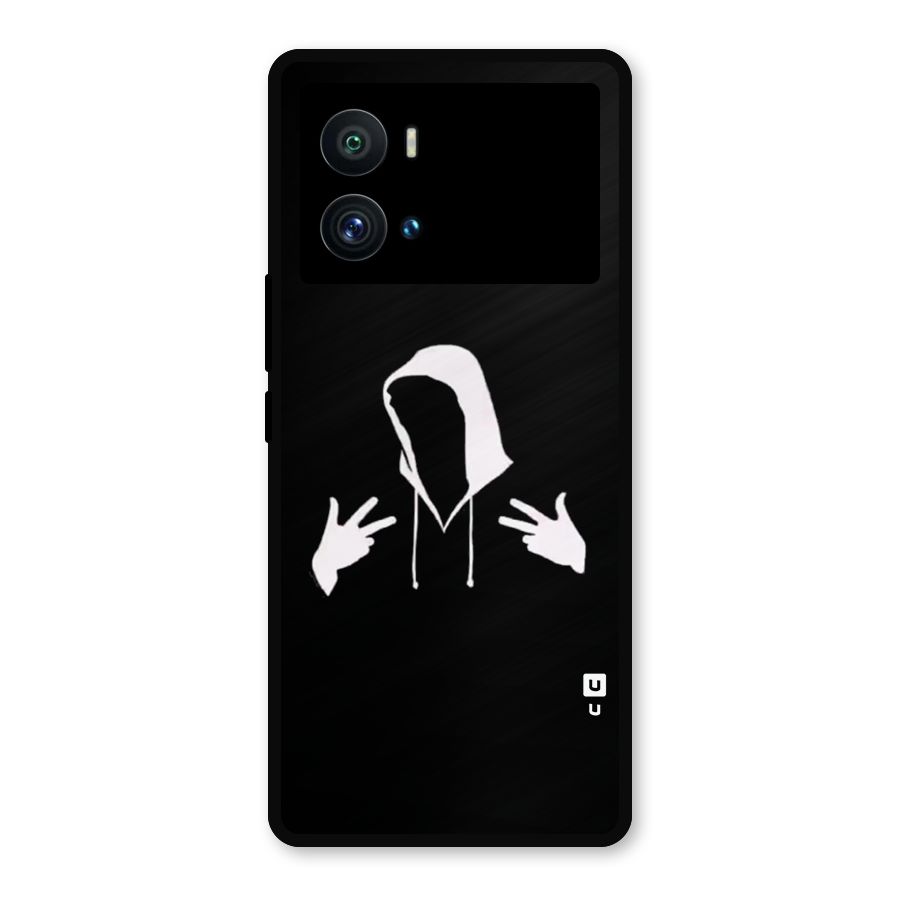 Cool Hoodie Silhouette Metal Back Case for iQOO 9 Pro