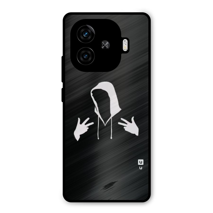 Cool Hoodie Silhouette Metal Back Case for iQOO Neo 10R