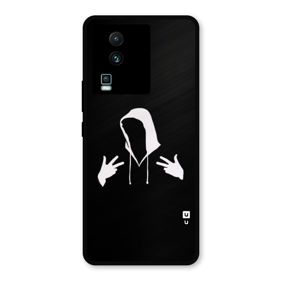 Cool Hoodie Silhouette Metal Back Case for iQOO Neo 7