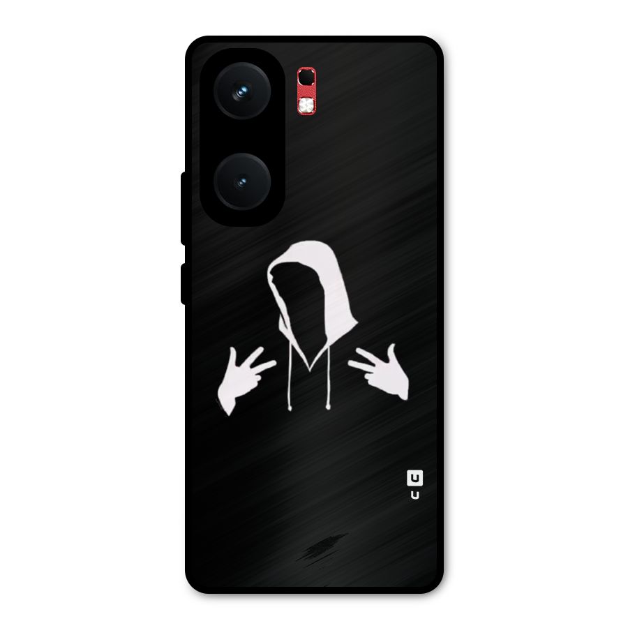 Cool Hoodie Silhouette Metal Back Case for iQOO Neo 9 Pro