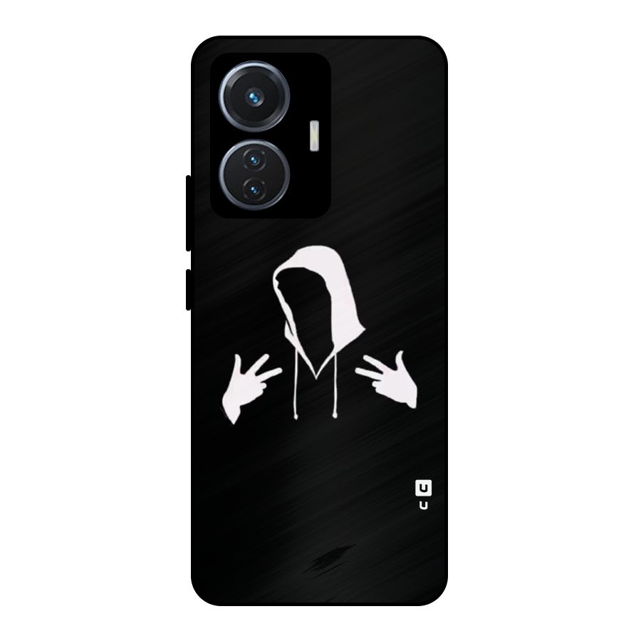 Cool Hoodie Silhouette Metal Back Case for iQOO Z6 44W