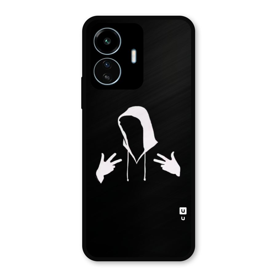 Cool Hoodie Silhouette Metal Back Case for vivo iQOO Z6 Lite 5G