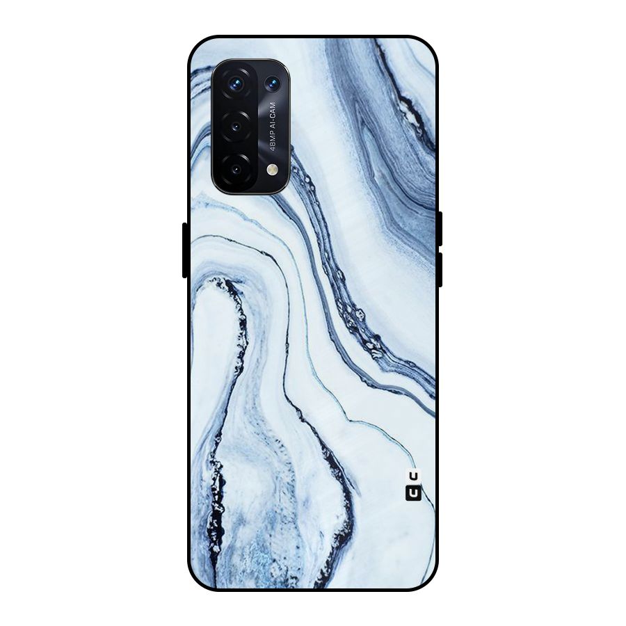 Cool Marble Art Metal Back Case for Oppo A74 5G