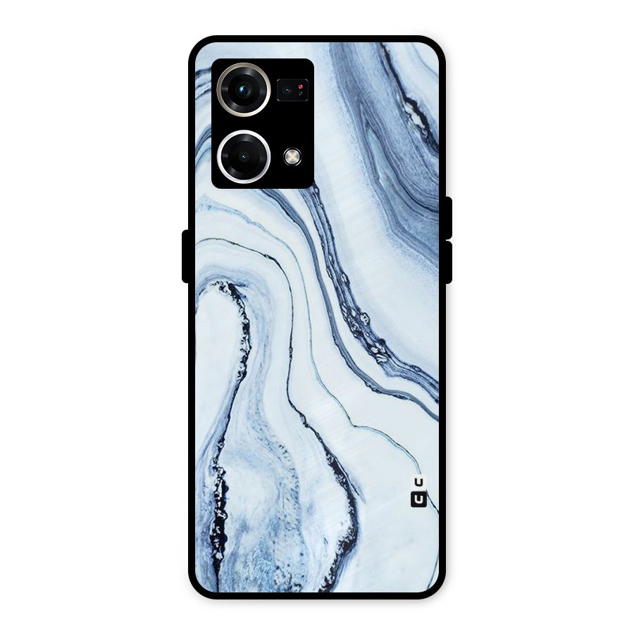 Cool Marble Art Metal Back Case for Oppo F21s Pro 4G