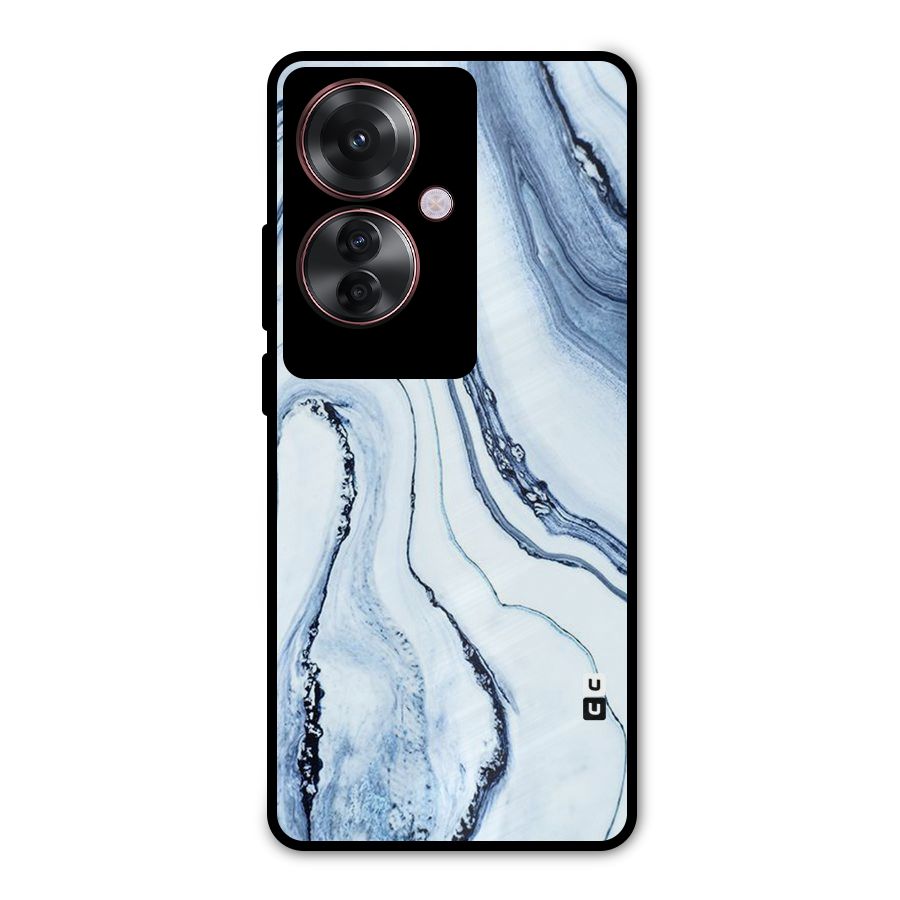 Cool Marble Art Metal Back Case for Oppo F25 Pro