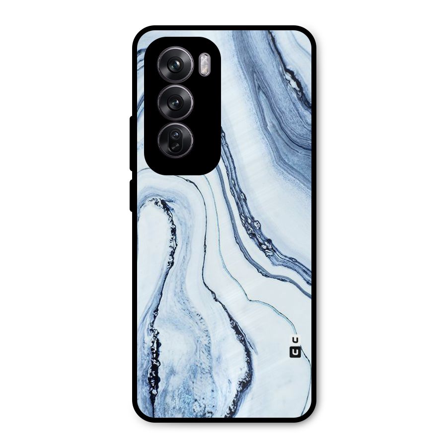 Cool Marble Art Metal Back Case for Oppo Reno12 Pro