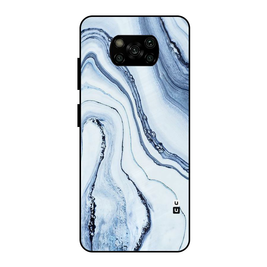 Cool Marble Art Metal Back Case for Poco X3