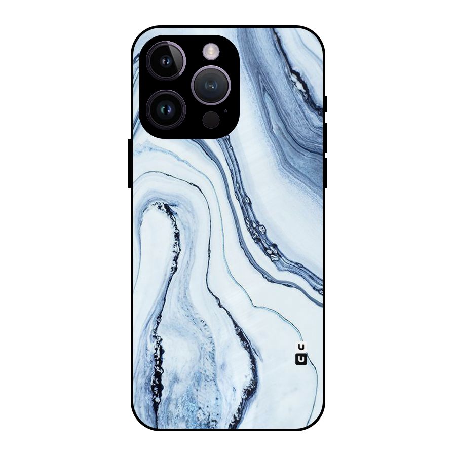 Cool Marble Art Metal Back Case for iPhone 14 Pro Max