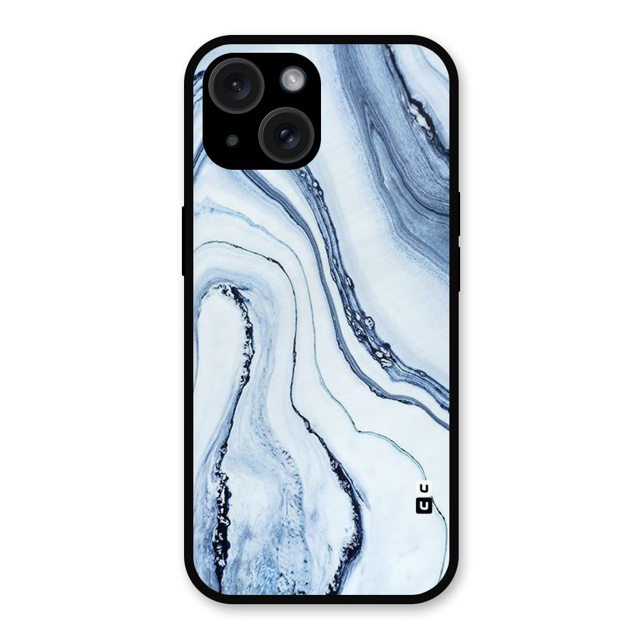 Cool Marble Art Metal Back Case for iPhone 15