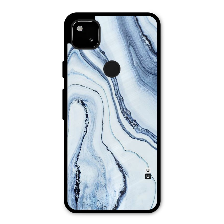 Cool Marble Style (Printed) Metal Back Case for Google Pixel 4a