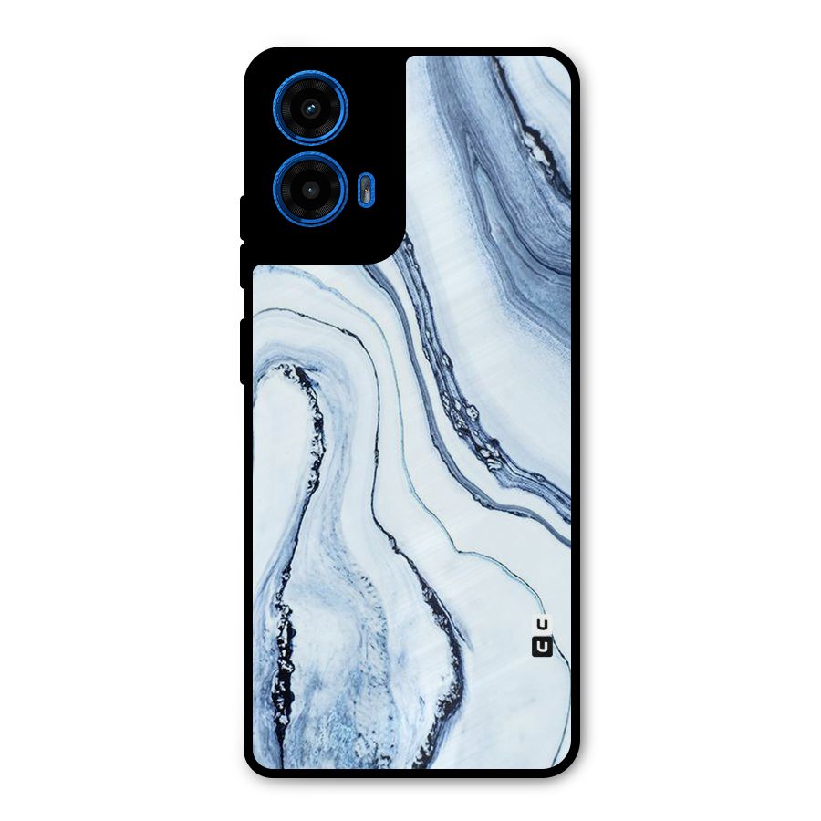 Cool Marble Style (Printed) Metal Back Case for Moto G45