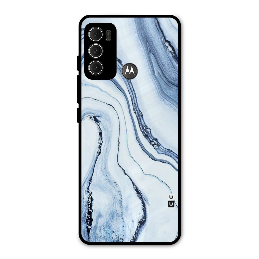 Cool Marble Style (Printed) Metal Back Case for Moto G60
