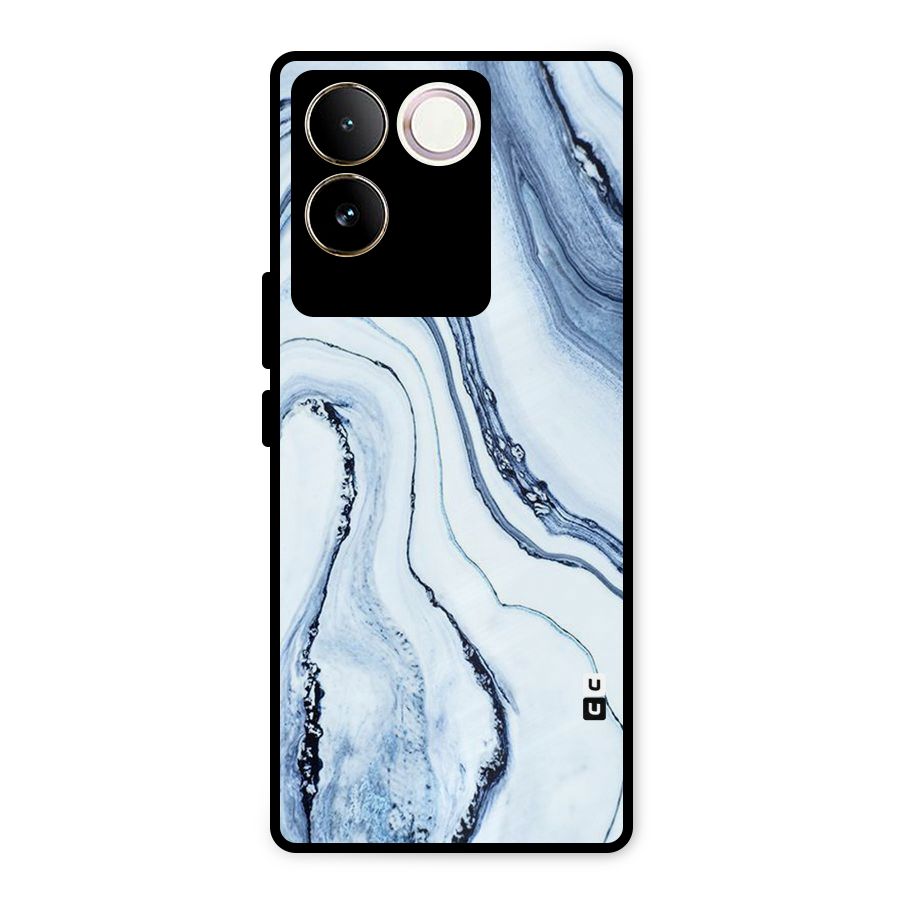 Cool Marble Style (Printed) Metal Back Case for iQOO Z7 Pro
