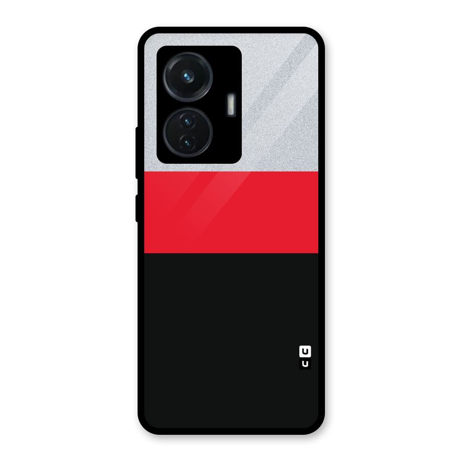 Cool Melange Stripe Glass Back Case for Vivo T1 44W