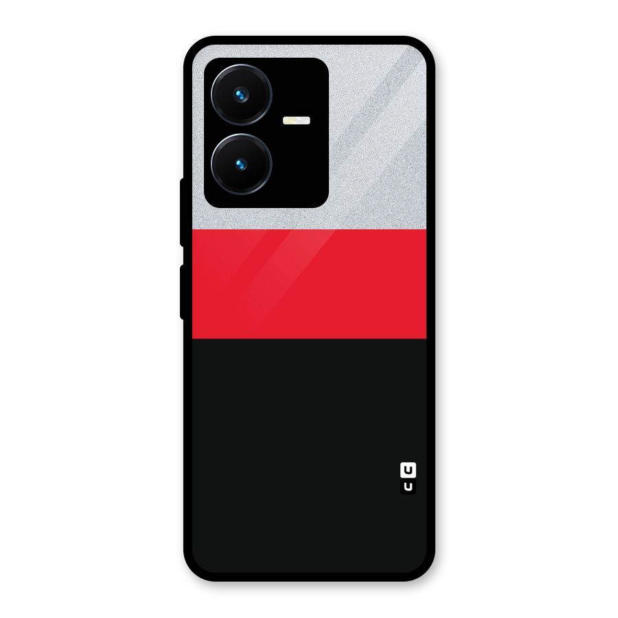 Cool Melange Stripe Glass Back Case for Vivo Y22s