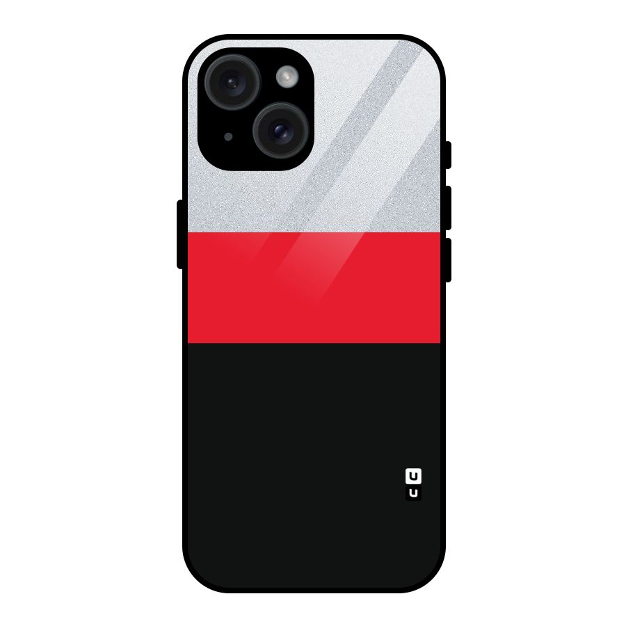 Cool Melange Stripe Glass Back Case for iPhone 15