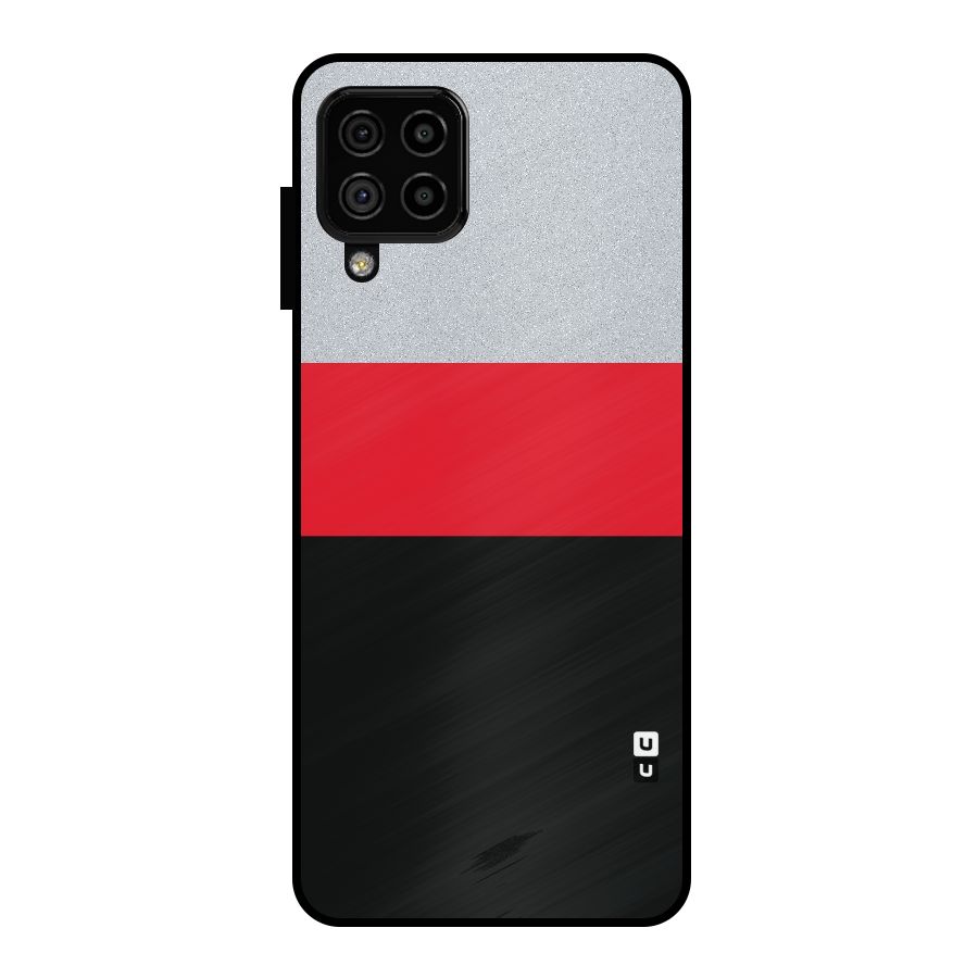 Cool Melange Stripe Metal Back Case for Galaxy A22 4G