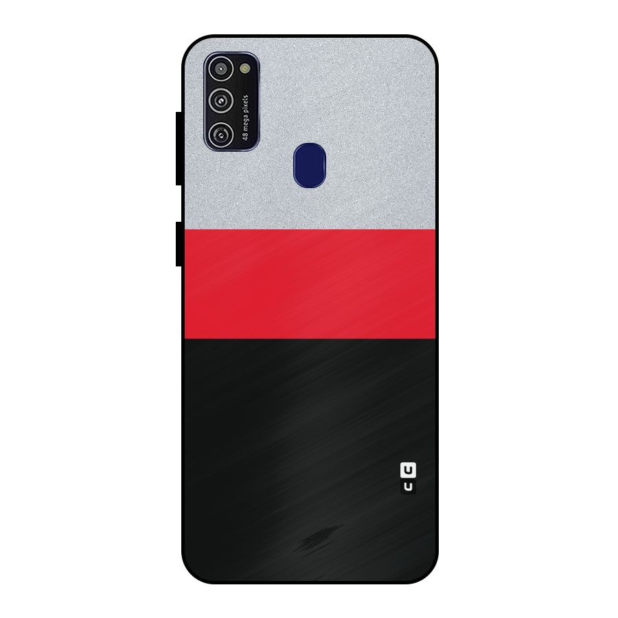 Cool Melange Stripe Metal Back Case for Galaxy M21