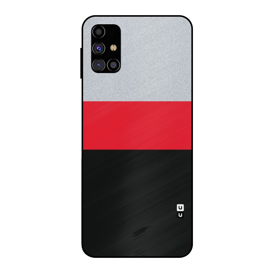 Cool Melange Stripe Metal Back Case for Galaxy M31s