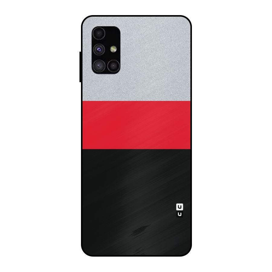 Cool Melange Stripe Metal Back Case for Galaxy M51