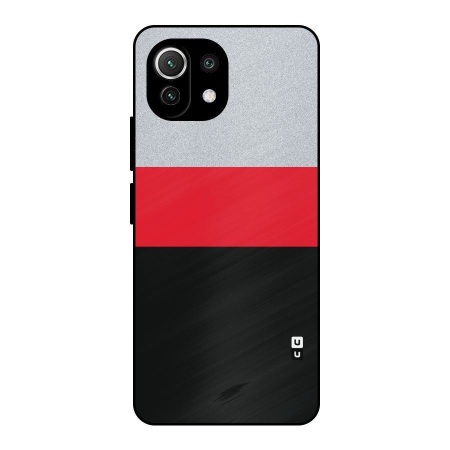 Cool Melange Stripe Metal Back Case for Mi 11 Lite NE 5G