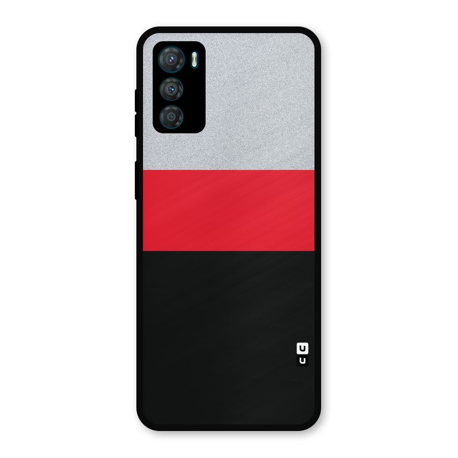 Cool Melange Stripe Metal Back Case for Moto G42