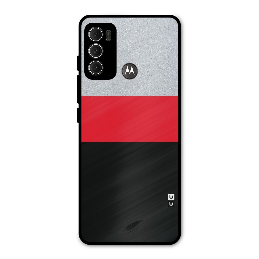 Cool Melange Stripe Metal Back Case for Moto G60
