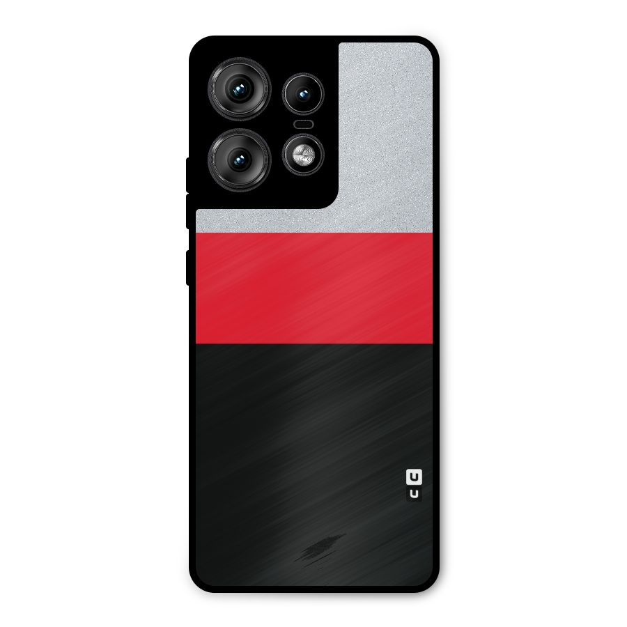 Cool Melange Stripe Metal Back Case for Motorola Edge 50 Pro