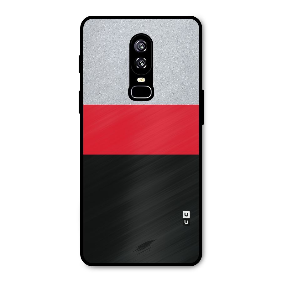 Cool Melange Stripe Metal Back Case for OnePlus 6