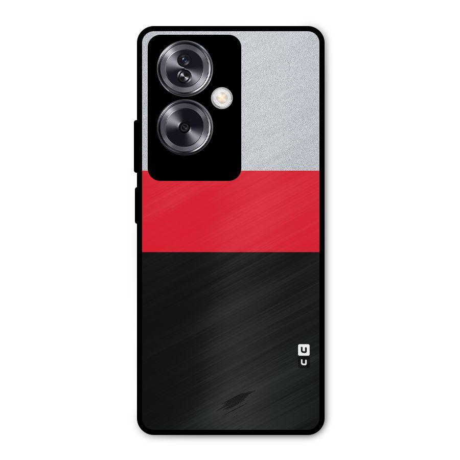 Cool Melange Stripe Metal Back Case for Oppo A79 5G