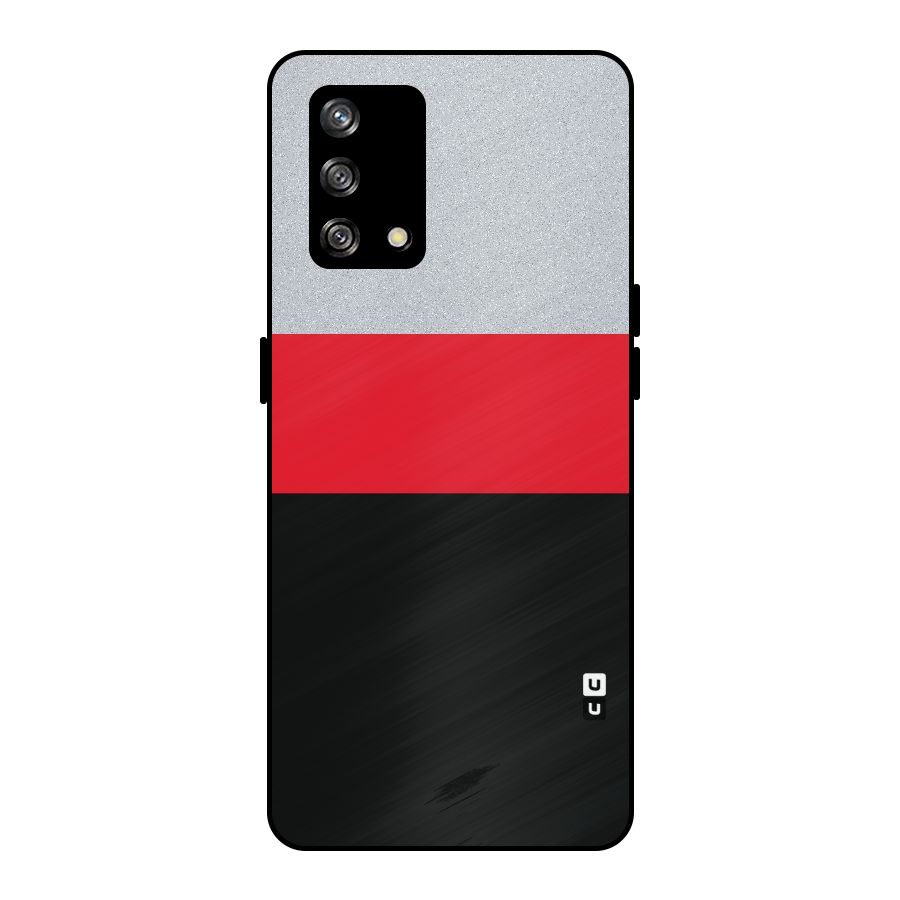 Cool Melange Stripe Metal Back Case for Oppo F19
