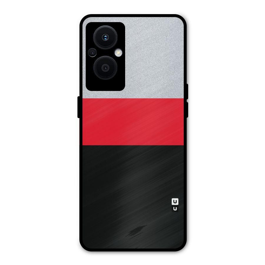 Cool Melange Stripe Metal Back Case for Oppo F21 Pro 5G