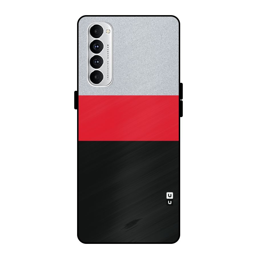 Cool Melange Stripe Metal Back Case for Oppo Reno4 Pro