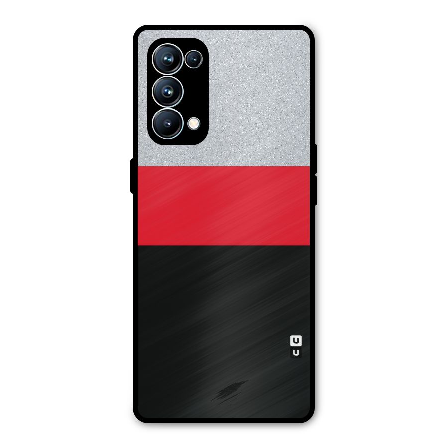 Cool Melange Stripe Metal Back Case for Oppo Reno5 Pro 5G