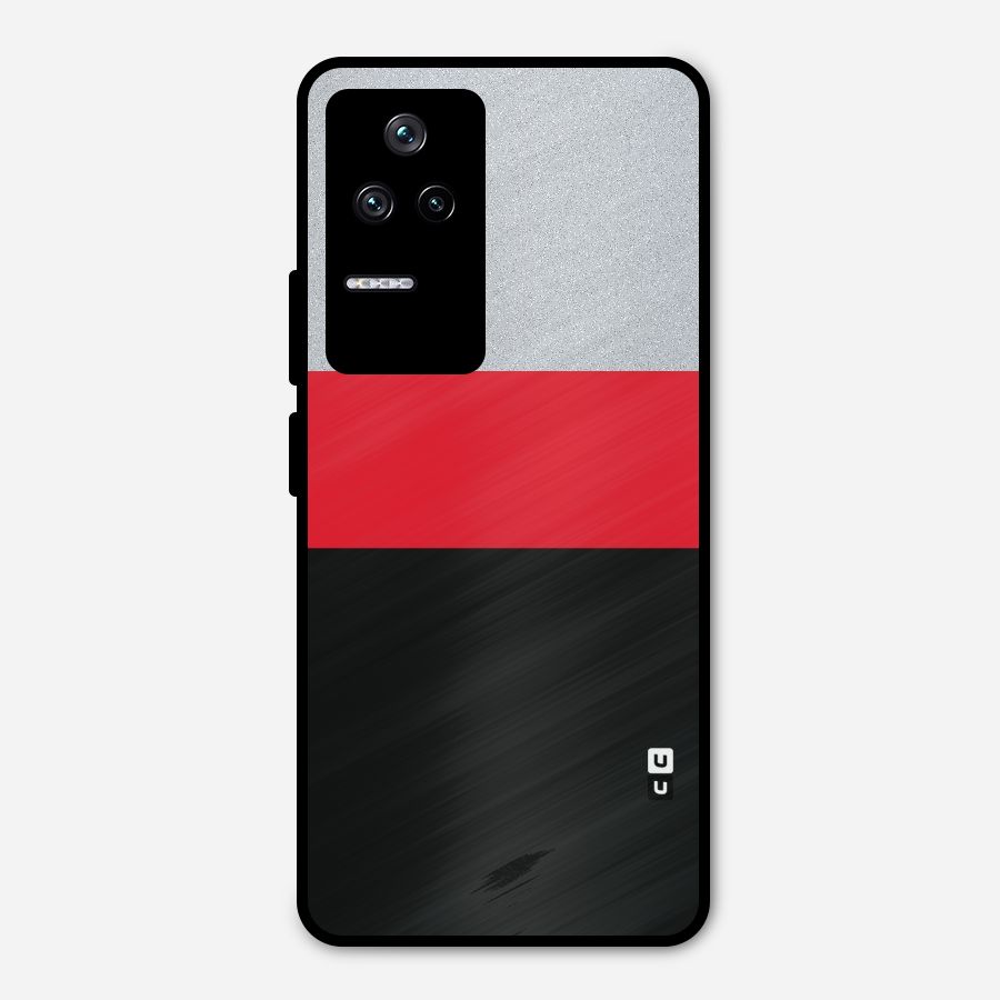 Cool Melange Stripe Metal Back Case for Poco F4 5G