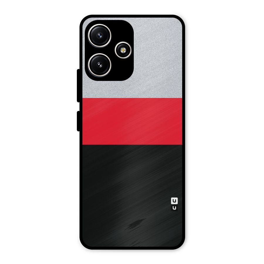 Cool Melange Stripe Metal Back Case for Poco M6 Pro