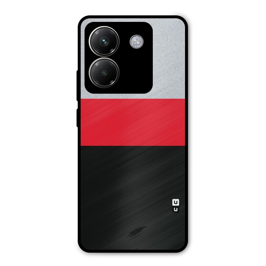 Cool Melange Stripe Metal Back Case for Poco M7 Pro 5G