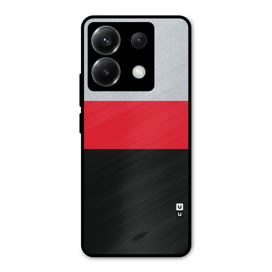 Cool Melange Stripe Metal Back Case for Poco X6