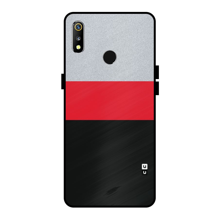 Cool Melange Stripe Metal Back Case for Realme 3i