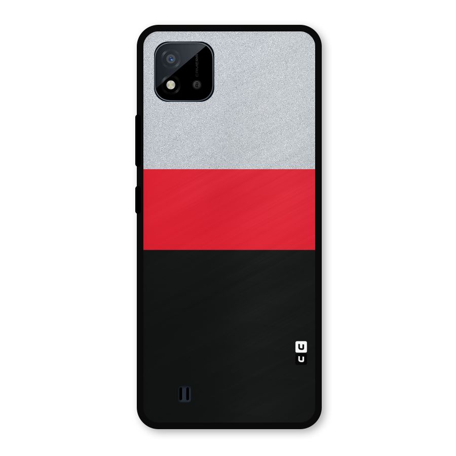 Cool Melange Stripe Metal Back Case for Realme C11 2021