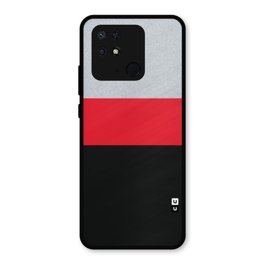 Cool Melange Stripe Metal Back Case for Redmi 10 Power