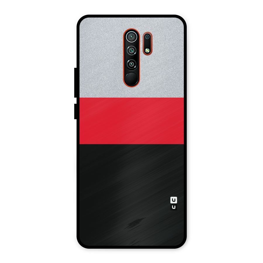 Cool Melange Stripe Metal Back Case for Redmi 9 Prime