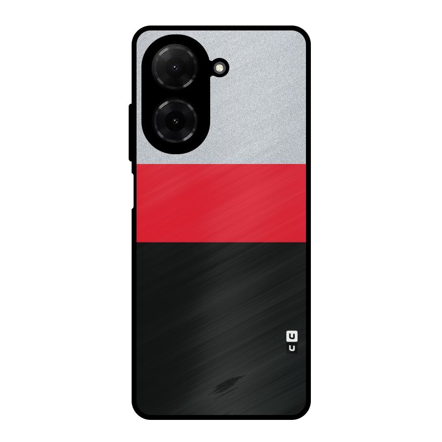 Cool Melange Stripe Metal Back Case for Redmi A5 4G