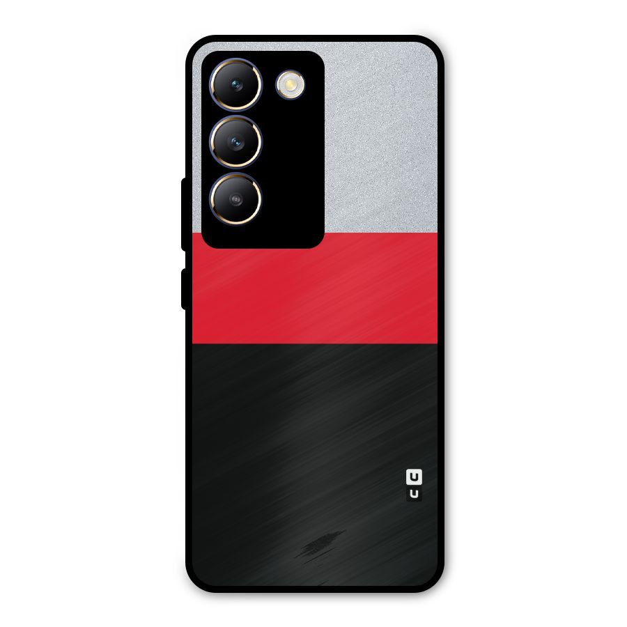 Cool Melange Stripe Metal Back Case for Vivo T3 5G