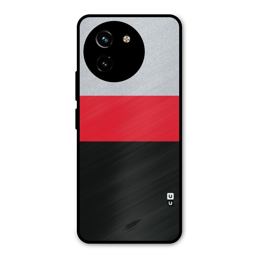 Cool Melange Stripe Metal Back Case for Vivo T3x