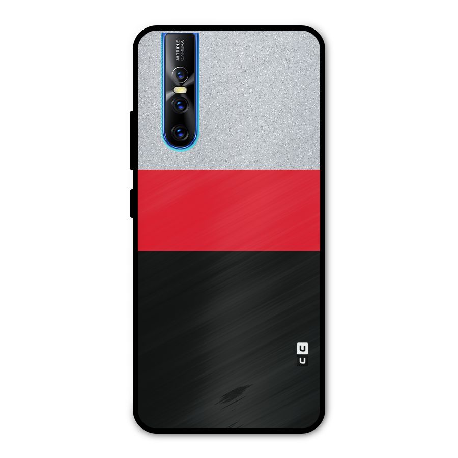 Cool Melange Stripe Metal Back Case for Vivo V15 Pro